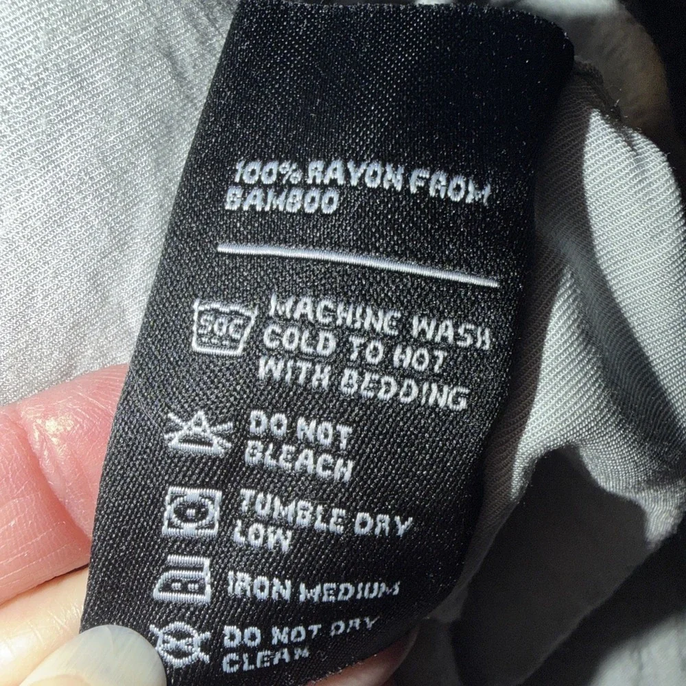 MALOUF Rayon From Bamboo Flat And Fitted Sheet Set Gray Deep Pockets Luxury Soft